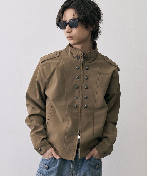 Shoowtime(ショウタイム)の「Military Napoleon Double Zip Jacket / ミリタリーナポレオンダブルジップベルベットライクジャケット(ミリタリージャケット・メンズ・ブラック/クリーム・X-LARGE/LARGE/MEDIUM/SMALL)」の13枚目の写真