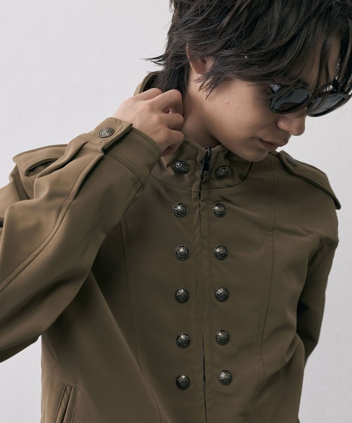 Shoowtime(ショウタイム)の「Military Napoleon Double Zip Jacket / ミリタリーナポレオンダブルジップベルベットライクジャケット(ミリタリージャケット・メンズ・ブラック/クリーム・X-LARGE/LARGE/MEDIUM/SMALL)」の18枚目の写真