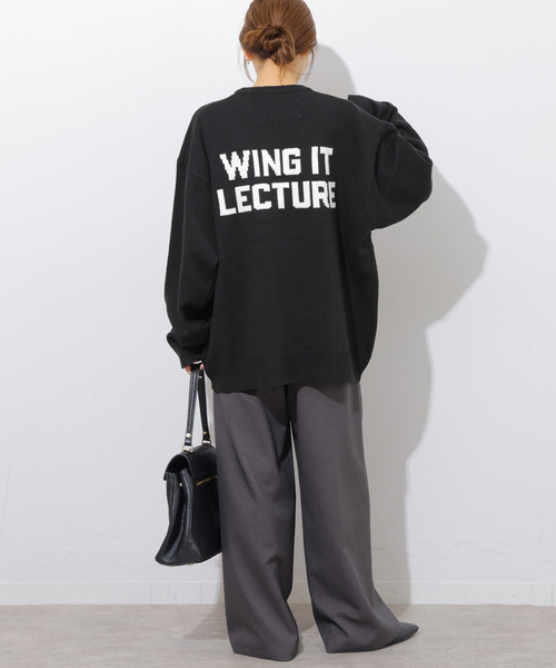 LOGAN knitting mills(ローガンニッティングミルズ)の「《WEB限定》別注【LOGAN Knitting Mills】ジャカードニット(ニット/セーター・レディース・ダークパープル/チャコールグレー/ブラック・FREE)」の7枚目の写真