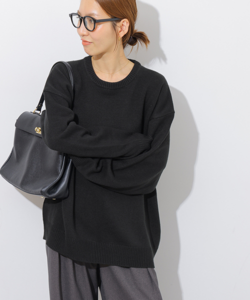 LOGAN knitting mills(ローガンニッティングミルズ)の「《WEB限定》別注【LOGAN Knitting Mills】ジャカードニット(ニット/セーター・レディース・ダークパープル/チャコールグレー/ブラック・FREE)」の8枚目の写真