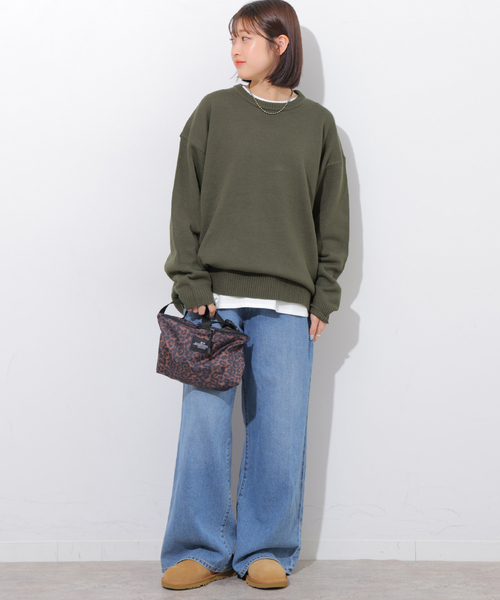 LOGAN knitting mills(ローガンニッティングミルズ)の「《WEB限定》別注【LOGAN Knitting Mills】ジャカードニット(ニット/セーター・レディース・ダークパープル/チャコールグレー/ブラック・FREE)」の12枚目の写真