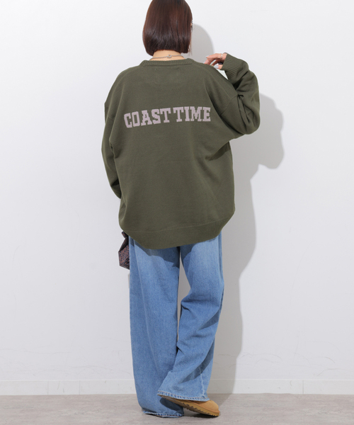LOGAN knitting mills(ローガンニッティングミルズ)の「《WEB限定》別注【LOGAN Knitting Mills】ジャカードニット(ニット/セーター・レディース・ダークパープル/チャコールグレー/ブラック・FREE)」の14枚目の写真
