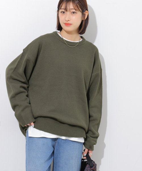 LOGAN knitting mills(ローガンニッティングミルズ)の「《WEB限定》別注【LOGAN Knitting Mills】ジャカードニット(ニット/セーター・レディース・ダークパープル/チャコールグレー/ブラック・FREE)」の15枚目の写真