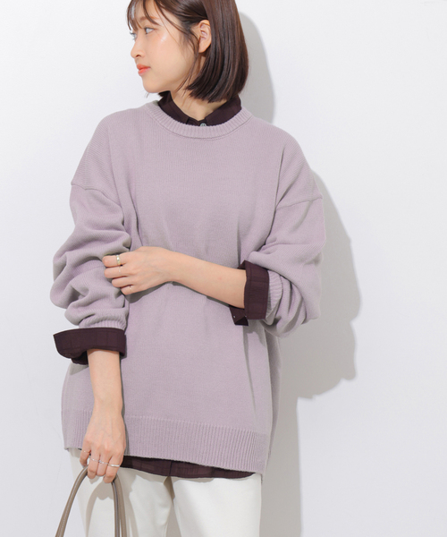 LOGAN knitting mills(ローガンニッティングミルズ)の「《WEB限定》別注【LOGAN Knitting Mills】ジャカードニット(ニット/セーター・レディース・ダークパープル/チャコールグレー/ブラック・FREE)」の22枚目の写真
