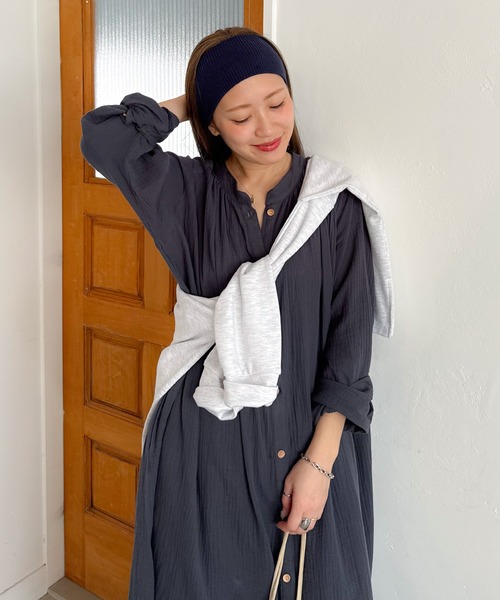 PICHI(ピイチ)の「2wayロングシャツワンピース(シャツワンピース・レディース・ベージュ/チャコール・REGULAR/LONG)」の16枚目の写真