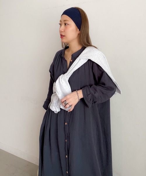 PICHI(ピイチ)の「2wayロングシャツワンピース(シャツワンピース・レディース・ベージュ/チャコール・REGULAR/LONG)」の18枚目の写真