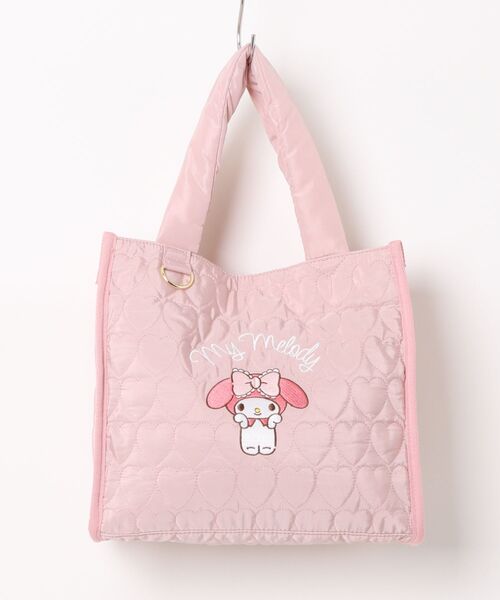 sanrio(サンリオ)の「Sanrio(サンリオ)ハートキルティング スクエアミニトートバッグ/ハローキティ/クロミ/シナモロール/マイメロディ(トートバッグ・レディース・ピンク/サックスブルー/ブラック/アイボリー・FREE)」の4枚目の写真