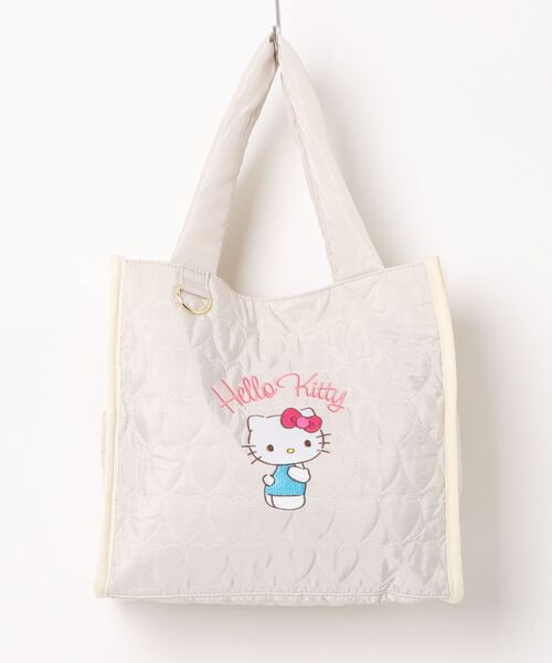 sanrio(サンリオ)の「Sanrio(サンリオ)ハートキルティング スクエアミニトートバッグ/ハローキティ/クロミ/シナモロール/マイメロディ(トートバッグ・レディース・ピンク/サックスブルー/ブラック/アイボリー・FREE)」の1枚目の写真