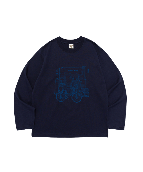 ANALOG MOOD(アナログムード)の「クラシック ブックストア 長袖Tシャツ (ネイビー)(Tシャツ/カットソー・メンズ・その他・SMALL/MEDIUM/LARGE/X-LARGE)」の1枚目の写真