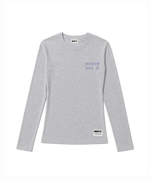 SEW-B（ソービー）の「セミクロップド laventar 長袖Tシャツ [グレーメランジ]（Tシャツ/カットソー・レディース・その他・FREE）」の2枚目の写真