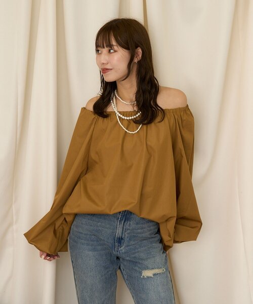 CIAOPANIC(チャオパニック)の「【neutral by ciaopanic】オフショルボリュームブラウス(シャツ/ブラウス・レディース・アイボリー/ブラウン・FREE)」の11枚目の写真