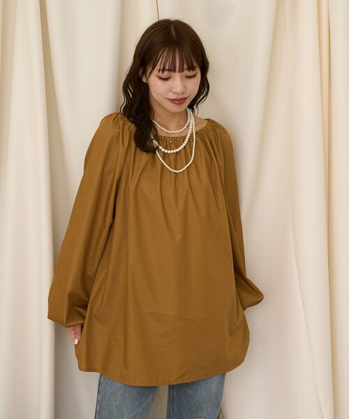 CIAOPANIC(チャオパニック)の「【neutral by ciaopanic】オフショルボリュームブラウス(シャツ/ブラウス・レディース・アイボリー/ブラウン・FREE)」の15枚目の写真
