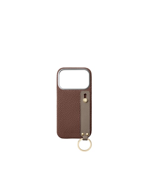 iPhone 18 Pro) ハンドル付き バックカバーケース シュリンクレザー