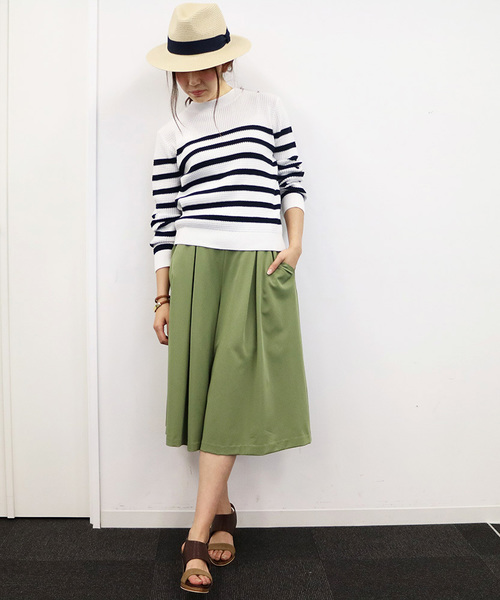 N.(N. Natural Beauty Basic)(エヌエヌナチュラルビューティーベーシック)の「ギャザーフレアガウチョ(その他パンツ・レディース・ベージュ/ブラック/カーキ・MEDIUM)」の3枚目の写真