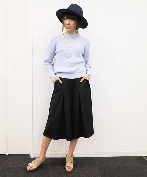 N.(N. Natural Beauty Basic)(エヌエヌナチュラルビューティーベーシック)の「ギャザーフレアガウチョ(その他パンツ・レディース・ベージュ/ブラック/カーキ・MEDIUM)」の9枚目の写真