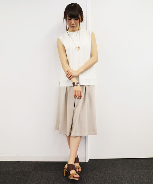 N.(N. Natural Beauty Basic)(エヌエヌナチュラルビューティーベーシック)の「ギャザーフレアガウチョ(その他パンツ・レディース・ベージュ/ブラック/カーキ・MEDIUM)」の12枚目の写真