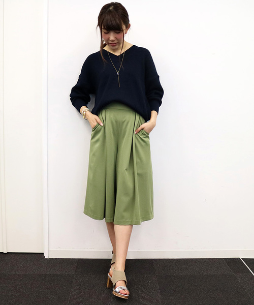 N.(N. Natural Beauty Basic)(エヌエヌナチュラルビューティーベーシック)の「ギャザーフレアガウチョ(その他パンツ・レディース・ベージュ/ブラック/カーキ・MEDIUM)」の14枚目の写真