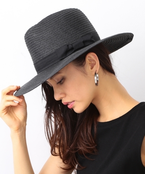 B:MING by BEAMS（ビーミングバイビームス）の「ビーミング by ビームス / ツバ広中折れハット（ハット・レディース・ホワイト/ブラック/ベージュ・ONE SIZE）」の4枚目の写真