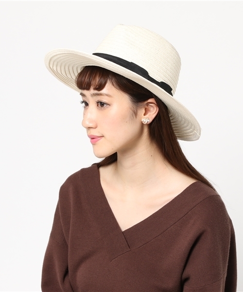 B:MING by BEAMS（ビーミングバイビームス）の「ビーミング by ビームス / ツバ広中折れハット（ハット・レディース・ホワイト/ブラック/ベージュ・ONE SIZE）」の9枚目の写真