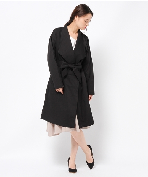 VENCEEXCHANGE（ヴァンスエクスチェンジ）の「ガウンコート                    （チェスターコート・レディース・ブラック/オリーブ/ライトベージュ・MEDIUM）」の2枚目の写真