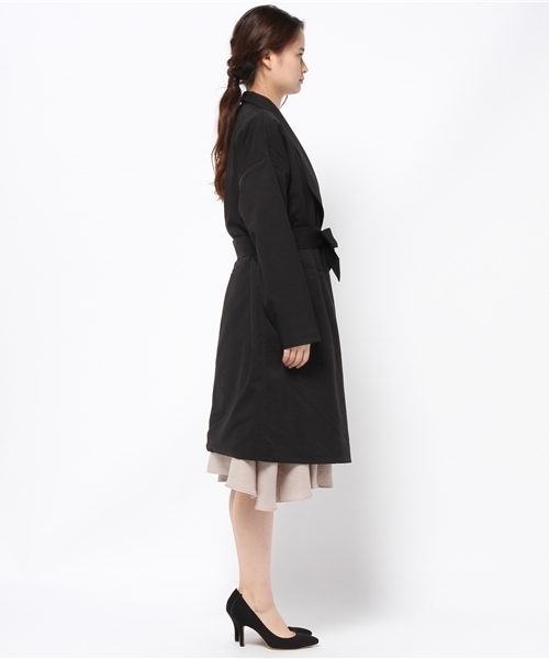 VENCEEXCHANGE（ヴァンスエクスチェンジ）の「ガウンコート                    （チェスターコート・レディース・ブラック/オリーブ/ライトベージュ・MEDIUM）」の5枚目の写真