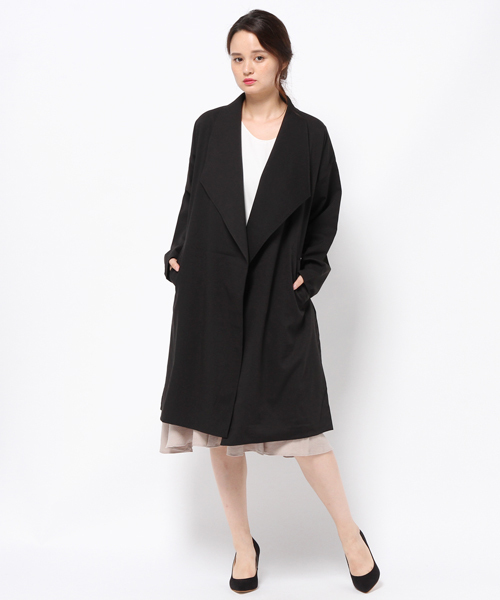 VENCEEXCHANGE（ヴァンスエクスチェンジ）の「ガウンコート                    （チェスターコート・レディース・ブラック/オリーブ/ライトベージュ・MEDIUM）」の7枚目の写真