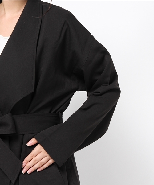 VENCEEXCHANGE（ヴァンスエクスチェンジ）の「ガウンコート                    （チェスターコート・レディース・ブラック/オリーブ/ライトベージュ・MEDIUM）」の9枚目の写真