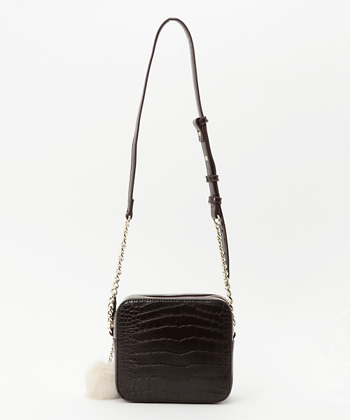 laboratory work（ラボラトリーワーク）の「チャーム付きクロコ型押し BOXショルダーバッグ（ショルダーバッグ・レディース・ブラウン/ベージュ・MEDIUM）」の11枚目の写真