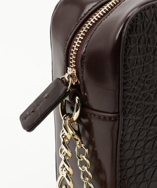 laboratory work（ラボラトリーワーク）の「チャーム付きクロコ型押し BOXショルダーバッグ（ショルダーバッグ・レディース・ブラウン/ベージュ・MEDIUM）」の4枚目の写真