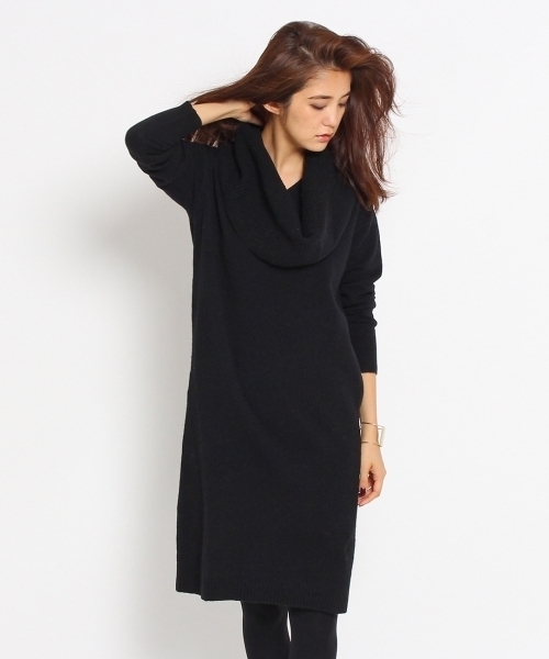 Indivi インディヴィ の S スヌード付きコクーンニットワンピース ワンピース Wear