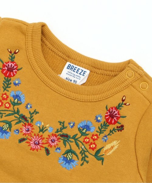 BREEZE(ブリーズ)の「刺繍トレーナー(スウェット・キッズ・グレー/マスタード・100/110/120/130/140/80/90/95)」の6枚目の写真