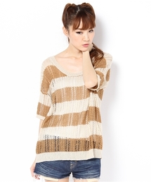SLY LANG | ボーダー透かしKnit PO(ニット/セーター)