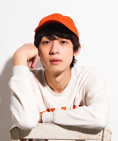 newhattan(ニューハッタン)の「WEGO/【WEB限定】newhattan ウォッシュドツイル6パネルLOWキャップ(キャップ)」|オレンジ