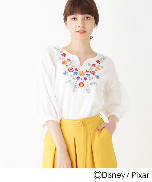 grove(グローブ)の「◆フラワー刺繍ブラウス(リメンバー・ミー)(シャツ/ブラウス・レディース・ネイビー/オフホワイト・02/03)」の1枚目の写真