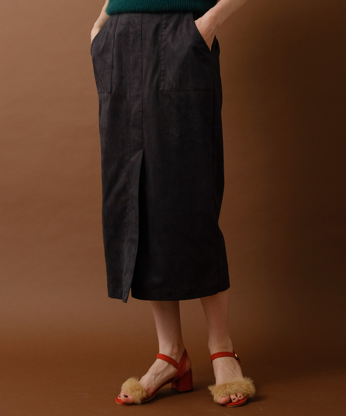 Banner Barrett（バナーバレット）の「【WEB限定】 FAKE SUEDE LONG SKIRT/スエードタイトスカート（スカート・レディース・ブラック/ブラウン/ブルー・36/38）」の2枚目の写真