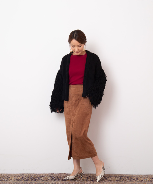 Banner Barrett（バナーバレット）の「【WEB限定】 FAKE SUEDE LONG SKIRT/スエードタイトスカート（スカート・レディース・ブラック/ブラウン/ブルー・36/38）」の4枚目の写真