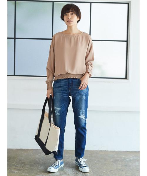 AMERICAN HOLIC（アメリカンホリック）の「シャーリングブラウス（シャツ/ブラウス・レディース・アイボリー/ブラック/ベージュ・FREE）」の7枚目の写真