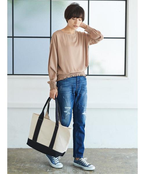 AMERICAN HOLIC（アメリカンホリック）の「シャーリングブラウス（シャツ/ブラウス・レディース・アイボリー/ブラック/ベージュ・FREE）」の8枚目の写真