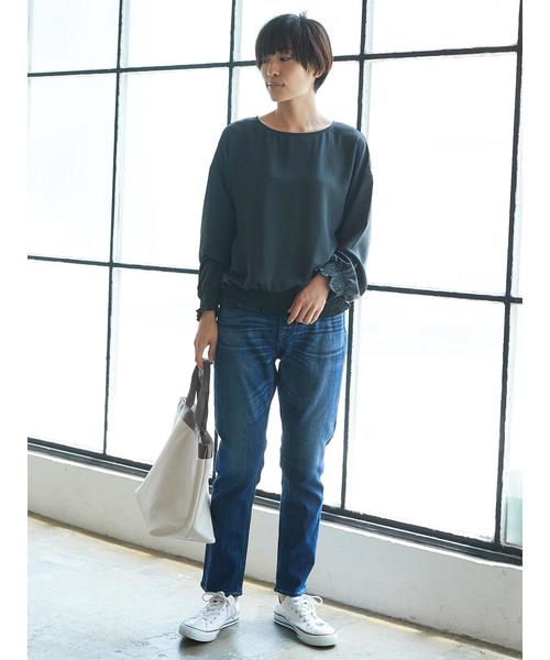 AMERICAN HOLIC（アメリカンホリック）の「シャーリングブラウス（シャツ/ブラウス・レディース・アイボリー/ブラック/ベージュ・FREE）」の10枚目の写真