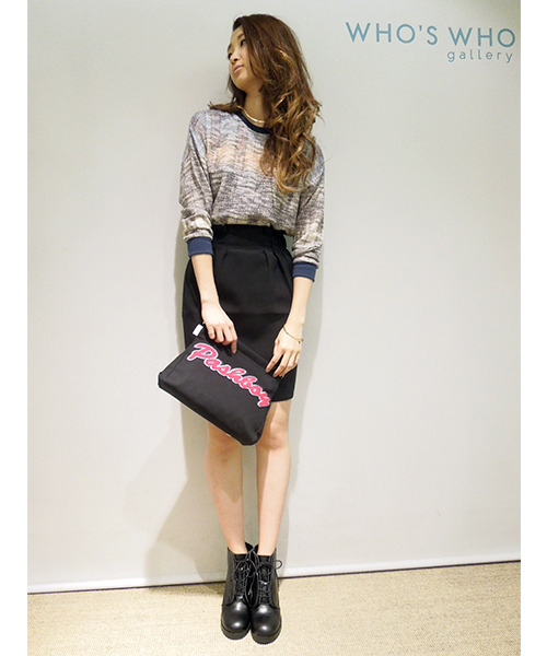 WHO'S WHO gallery（フーズフーギャラリー）の「タックギャザーコクーンスカート（スカート・レディース・ブラック/グレー/ワインレッド/ネイビー/その他・FREE）」の16枚目の写真