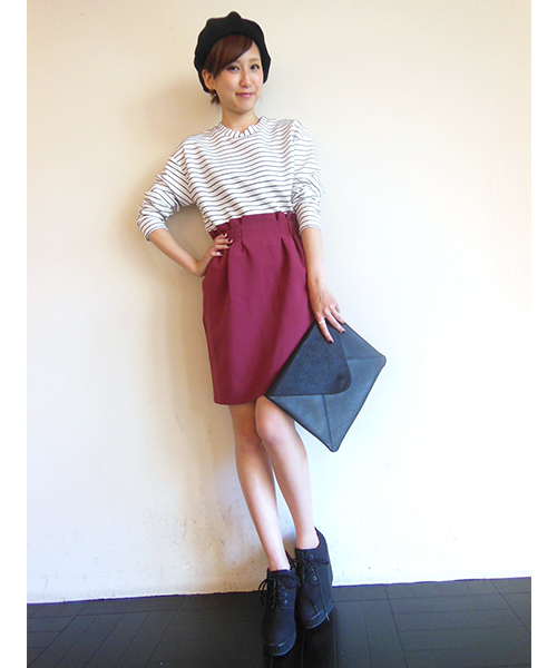 WHO'S WHO gallery（フーズフーギャラリー）の「タックギャザーコクーンスカート（スカート・レディース・ブラック/グレー/ワインレッド/ネイビー/その他・FREE）」の19枚目の写真