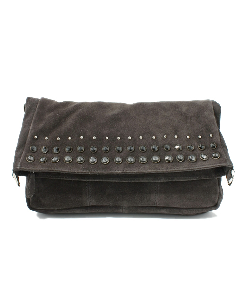 NANO universe（ナノユニバース）の「スタッズクラッチ（クラッチバッグ・レディース・グレー/ブラウン・FREE）」の2枚目の写真