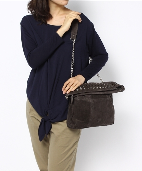 NANO universe（ナノユニバース）の「スタッズクラッチ（クラッチバッグ・レディース・グレー/ブラウン・FREE）」の4枚目の写真