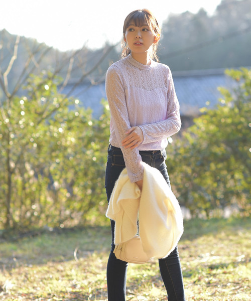 rps（アールピーエス）の「総レースプチハイネックブラウス（シャツ/ブラウス・レディース・オフホワイト/ホワイト系その他2/ブラック/ブラック系その他2/ラベンダー・M）」の10枚目の写真