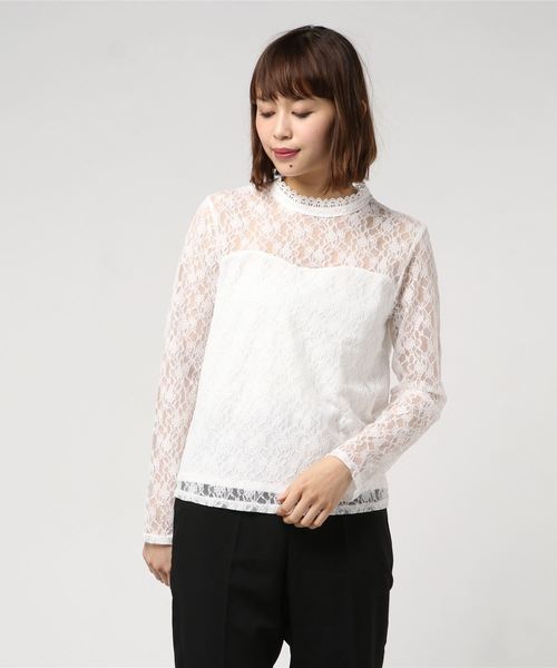 rps（アールピーエス）の「総レースプチハイネックブラウス（シャツ/ブラウス・レディース・オフホワイト/ホワイト系その他2/ブラック/ブラック系その他2/ラベンダー・M）」の15枚目の写真