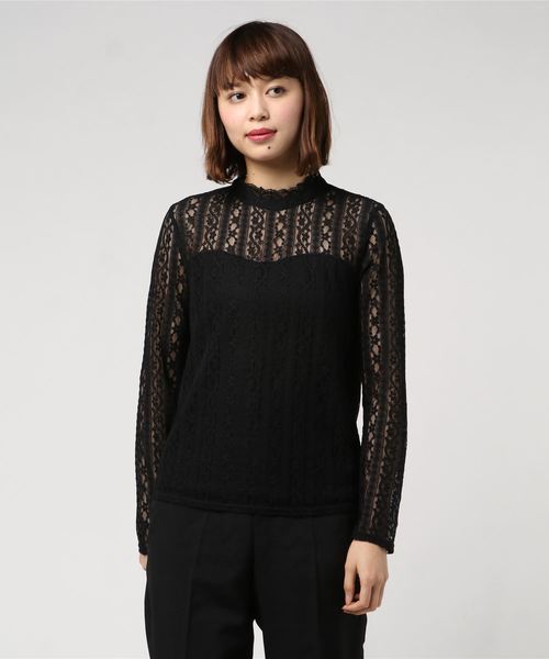 rps（アールピーエス）の「総レースプチハイネックブラウス（シャツ/ブラウス・レディース・オフホワイト/ホワイト系その他2/ブラック/ブラック系その他2/ラベンダー・M）」の7枚目の写真