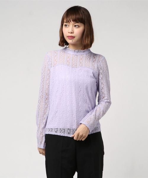 rps（アールピーエス）の「総レースプチハイネックブラウス（シャツ/ブラウス・レディース・オフホワイト/ホワイト系その他2/ブラック/ブラック系その他2/ラベンダー・M）」の21枚目の写真