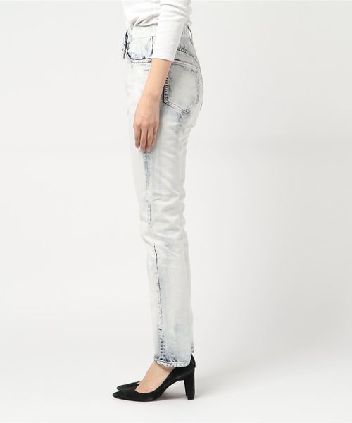 JOHN LAWRENCE SULLIVAN（ジョンローレンスサリバン）の「BLEACHED DENIM 5POCKET PANTS（デニムパンツ・レディース・ホワイト/オレンジ・MEDIUM/SMALL）」の5枚目の写真