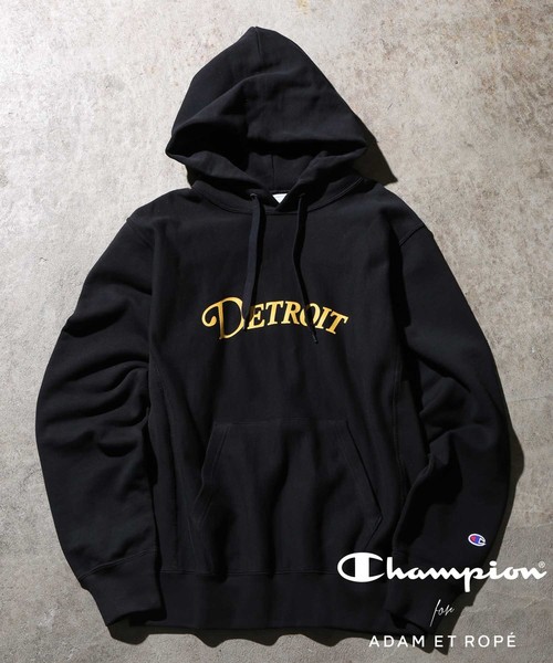 Champion（チャンピオン）の「【Champion】別注 ロゴプリントパーカー（パーカー・メンズ・ライトグレー/ブラック/グレー/オレンジ/ブラック系その他/オレンジ系その他・LL/M/L）」の3枚目の写真