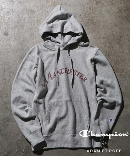 Champion（チャンピオン）の「【Champion】別注 ロゴプリントパーカー（パーカー・メンズ・ライトグレー/ブラック/グレー/オレンジ/ブラック系その他/オレンジ系その他・LL/M/L）」の4枚目の写真